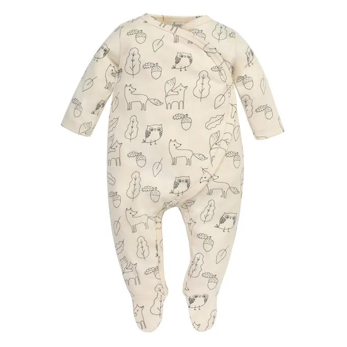 Pajacyk niemowlęcy écru,liski SECRET FOREST